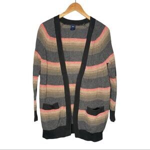 Vintage Gap Cotton Knit Striped Open Grandpa Cardigan size Small